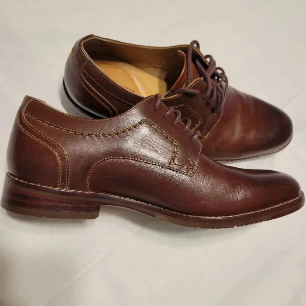 Johnston & Murphy Garner Brown Leather Oxford Lace Up Dress Shoes Size 8 M